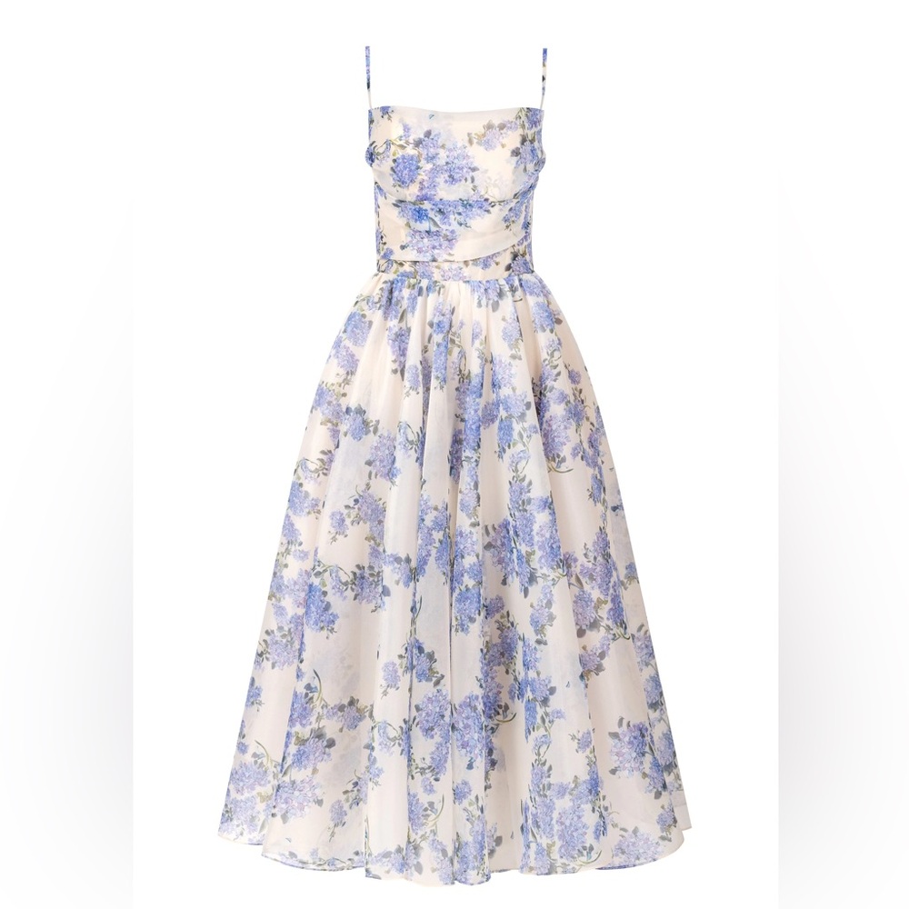 Milla Hydrangea Spaghetti Strap Midi Dress - SIZE XL